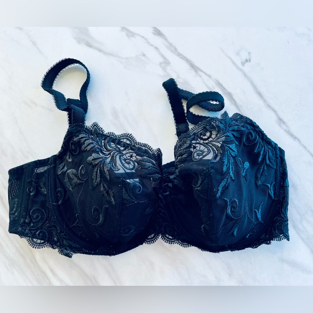 Soma Black Embroidered Lace Bra - 34D!